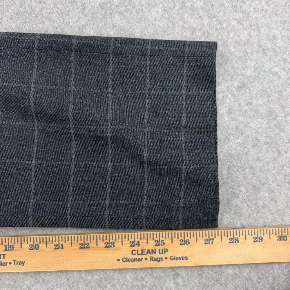 Banana Republic Aiden Pants Mens 32 Gray Check Slim Chino Stretch Office 34x27